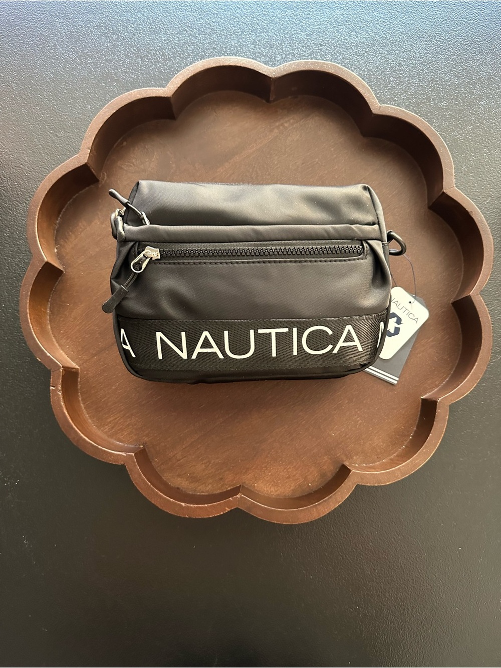 Women’s Black & White Nautica Crossbody Bag with White Logo